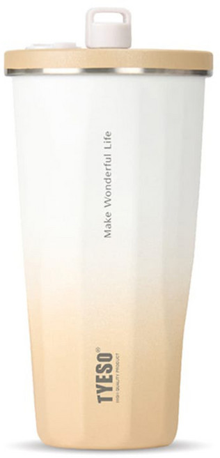 TYESO 泰碩 二代 304不鏽鋼保溫隨行杯, 漸變金砂, 1個, 470ml