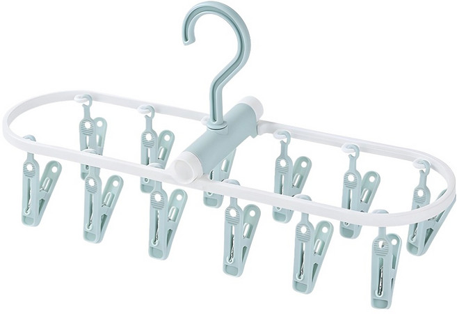 월드크린 접이식 집게 양말 건조대, 민트, 1개