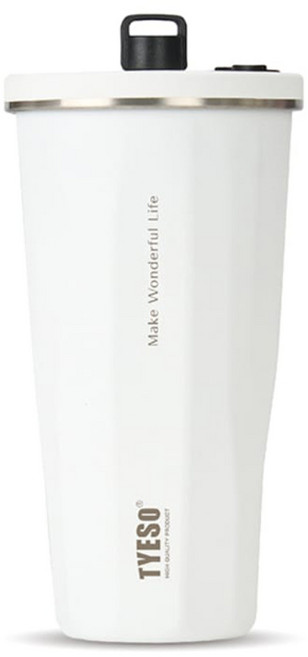 TYESO 泰碩 304不鏽鋼保溫隨行杯, 雪峰白, 1個, 470ml