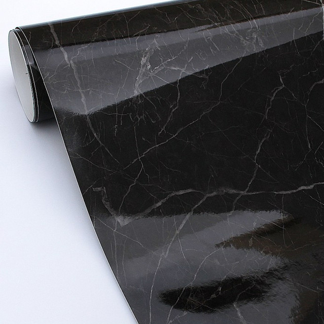 시트지연구소 유광 단색 대리석 시트지, 마블 블랙