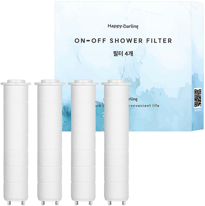 해피달링 온오프 샤워기 리필 필터 4p, 1세트, 무향