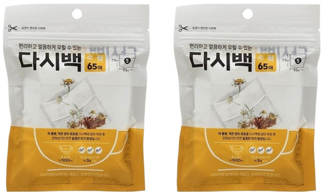 집사람 국산 일회용 다시백, 2개, 65개입, 소(S)
