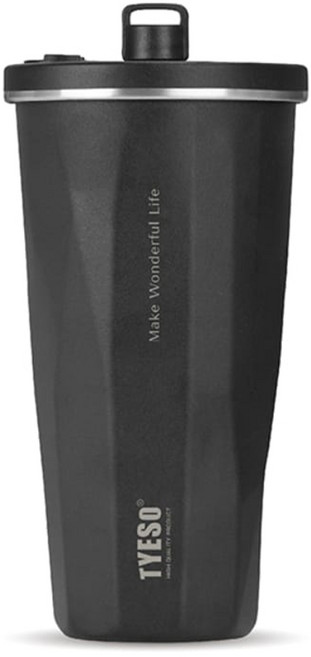 TYESO 泰碩 二代 304不鏽鋼保溫隨行杯, 瑪瑙黑, 1個, 470ml
