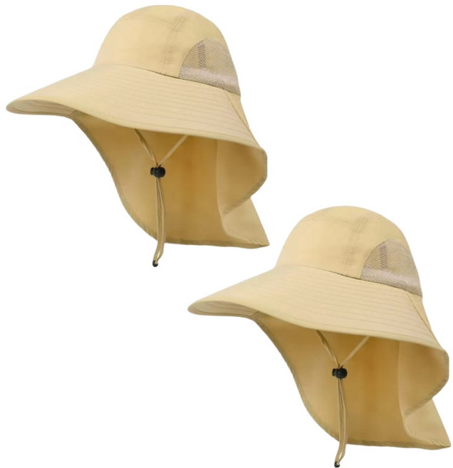 엠피니 햇빛가리개 낚시 등산 모자 2p, 베이지