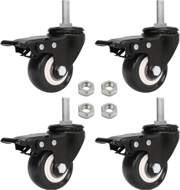 엠파이어 저소음 우레탄 캐스터 E BOLTIX40 M10 바퀴 브레이크, 4개