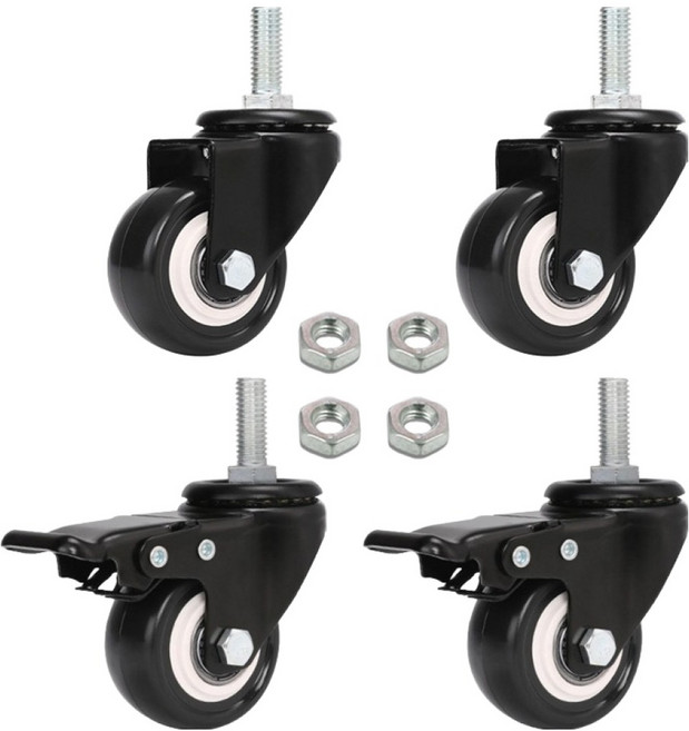 엠파이어 저소음 우레탄 캐스터 C BOLTIX40 M8 바퀴 2종 x 2p 세트 MIX혼합, 1세트