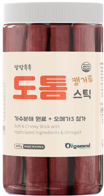 올가밀 강아지 말랑촉촉 도톰스틱 져키, 400g, 1개, 캥거루