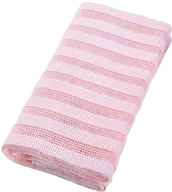 꾸지 데일리 각질제거 샤워타올 스트라이프 때타올, 핑크, 1개, 1개입