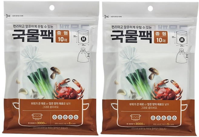 집사람 국내산 일회용 대용량 국물팩, 2개, 10개입, 중(M)