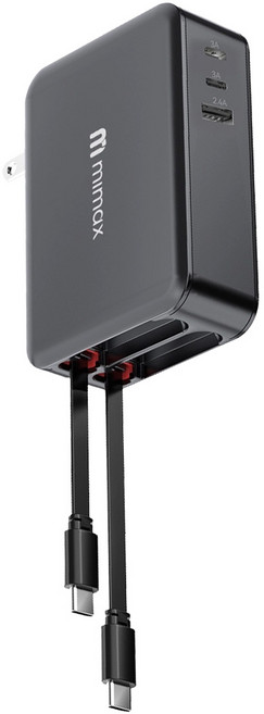 mimax 米覓 便攜伸縮線充電器, 黑色, 1個