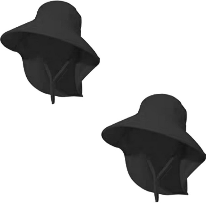 엠피니 햇빛가리개 챙넓은모자 2p, 블랙