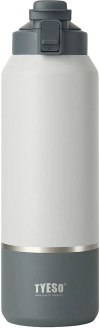TYESO 泰碩 304不鏽鋼大容量保溫運動水壺, 拼色灰, 2000ml, 1個
