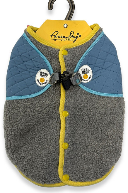 패리스독 강아지 덤블 하네스 점퍼, 블루, 1개