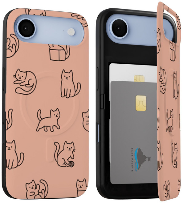 케이스퍼시픽 블랙라인두들 맥세이프 카드도어 범퍼 휴대폰 케이스