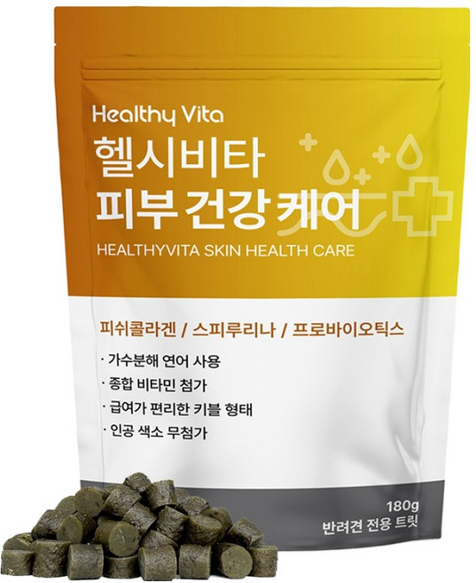 헬시비타 강아지 피부 건강 케어 영양제, 1개, 피부/피모, 180정