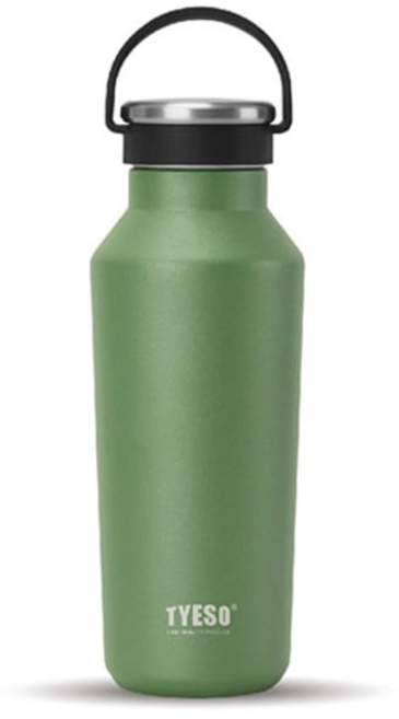 TYESO 泰碩 304不鏽鋼運動保溫瓶, 青草綠, 500ml, 1個