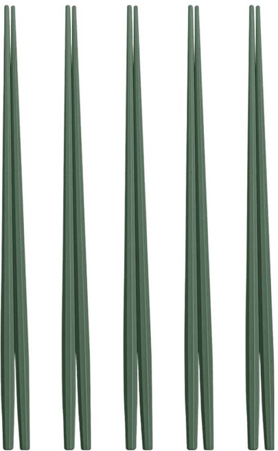 코지테이블 국산 에센셜 PPS 열탕소독 육각 젓가락, 5개, 단품, 다크그린
