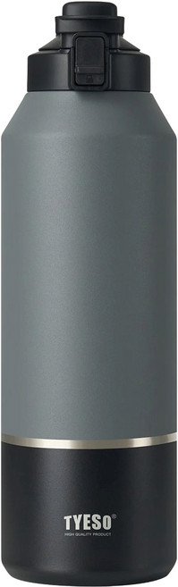 TYESO 泰碩 304不鏽鋼大容量保溫運動水壺, 拼色黑, 1500ml, 1個