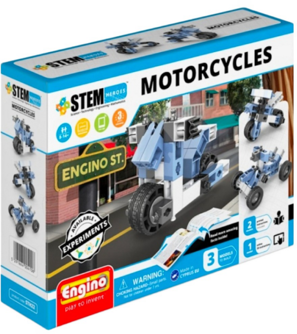 Engino 安捷積木 STH22 英雄系列 摩托車積木, 藍色, 1個