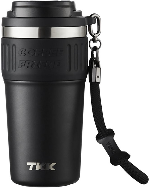 TKK 洛奇保溫咖啡杯 316不鏽鋼陶瓷內膽, 鑽石黑, 1個, 630ml