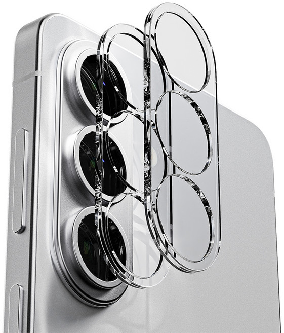 구스페리 빛번짐 방지 에어가드 카메라 렌즈 풀커버 강화유리 휴대폰 액정보호필름 투명 2p 세트, 1세트