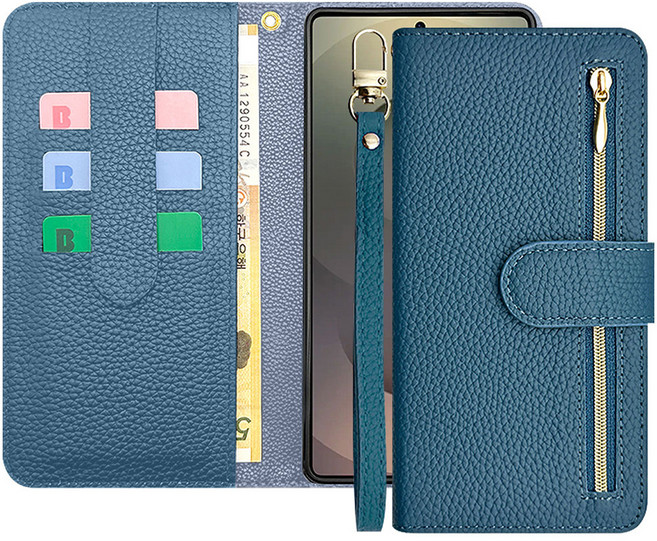 아이엔픽 케일린 천연소가죽 지갑 스트랩 다이어리 휴대폰 케이스