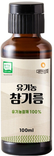 대현상회 순한 유기농 참기름, 1개, 100ml
