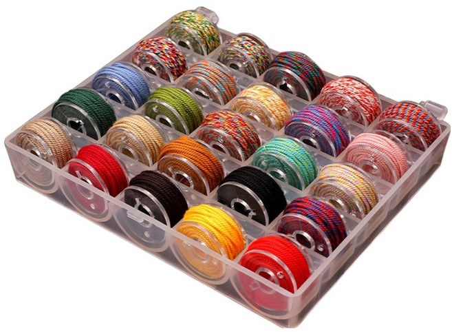 코오미 매듭 실 팔찌 만들기 나일론 재료 25색 세트 0.8mm x 3m 5W0940, 혼합색상, 1세트