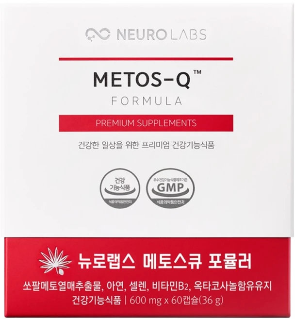 뉴로랩스 메토스큐 쏘팔메토 옥타코사놀 36g, 60정, 1개 - 쿠팡