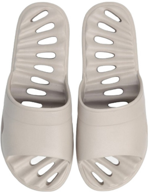 온트리 여성용 EVA 물빠짐 플립 욕실화, 그레이, 1개