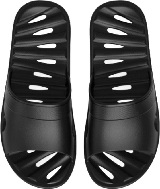 온트리 남성용 EVA 물빠짐 플립 욕실화, 블랙, 1개