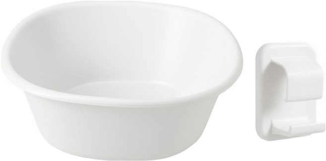 홈나나 공간절약 걸어쓰는 다용도 사각대야 세트, 화이트, 1세트