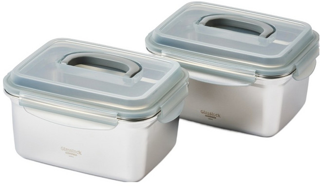 글라스락 셰프토프 클리드 스텐밀폐용기, 2개, 2.8L
