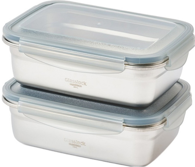 글라스락 셰프토프 클리드 스텐밀폐용기, 2개, 850ml