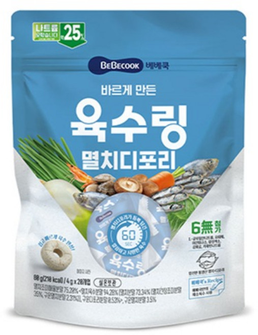 베베쿡 바르게 만든 육수링, 80g, 1개, 멸치디포리