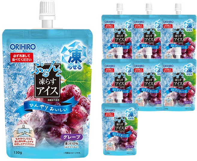 오리히로 푸룬또 얼려 먹는 젤리 포도맛, 130g, 8개