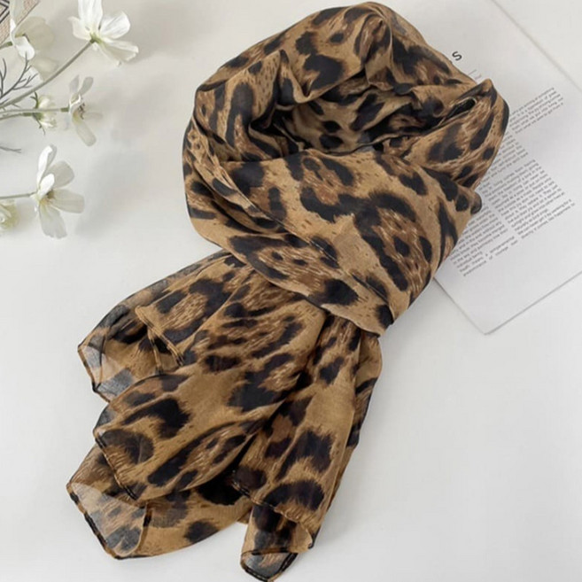 아펙토 레오파드 롱 스카프 숄