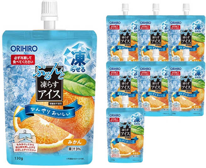 오리히로 푸룬또 얼려 먹는 젤리 귤맛, 130g, 8개