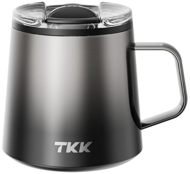 TKK 悅氧 Life 保溫馬克杯 316不鏽鋼 陶瓷內膽, 銀黑影, 1個, 240ml