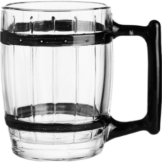 아메리칸로드 오크통 모양 유니크 맥주컵 투명 300ml HR2535, 1개