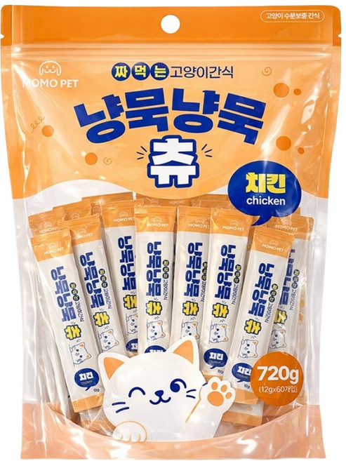 MOMOPET 냥묵냥묵 고양이 대용량 짜먹는 간식 60p, 1개, 720g, 치킨