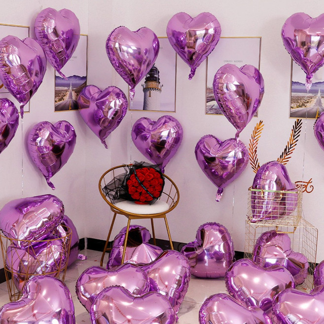 미소로운 파티 풍선 하트 45.72cm, 마카롱퍼플, 10개