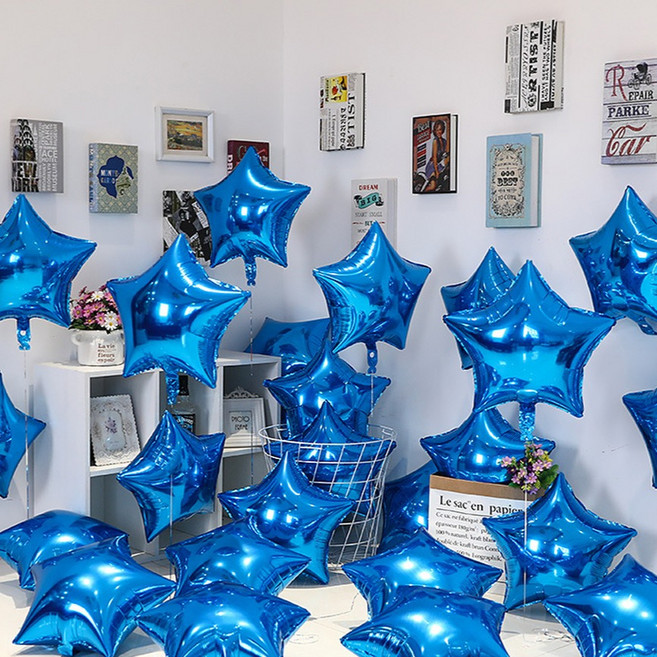 미소로운 파티 풍선 스타 45.72cm, 블루, 10개