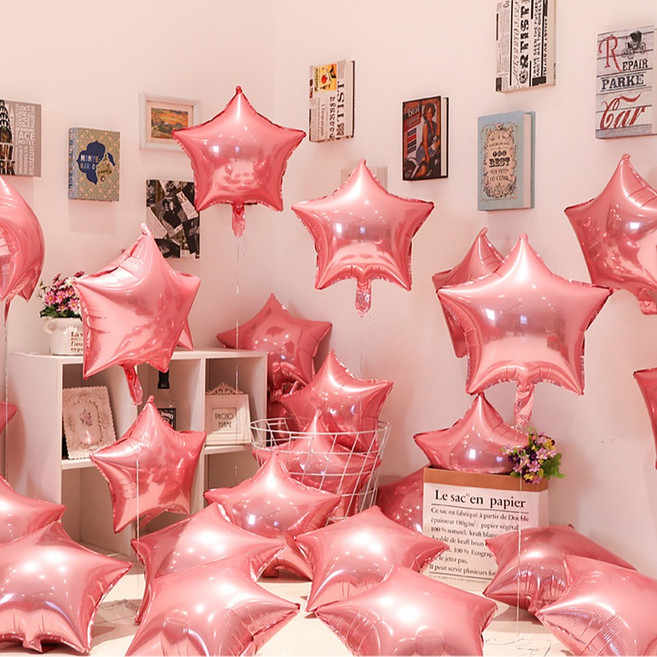 미소로운 파티 풍선 스타 45.72cm, 핑크, 10개
