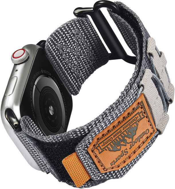 오크벨 액티브 아웃도어 스포츠 애플워치 스트랩 L사이즈, 그레이, 1개