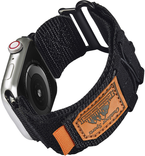 오크벨 액티브 아웃도어 스포츠 애플워치 스트랩 L사이즈, 블랙, 1개