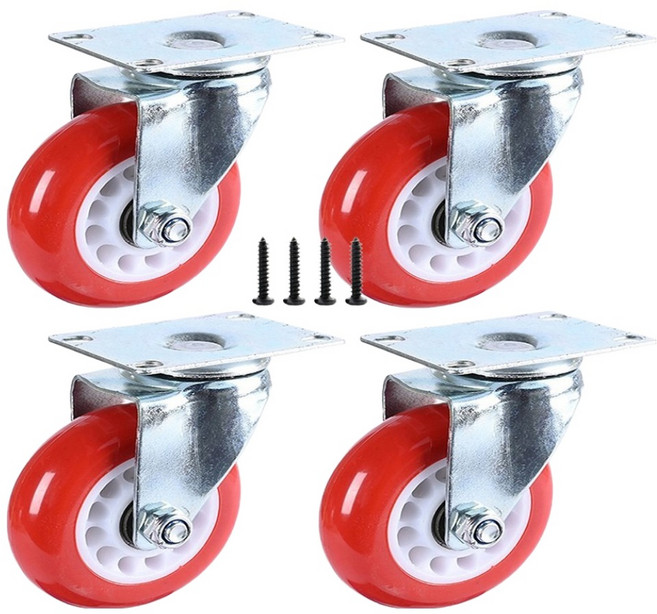 엠파이어 평판회전 헤비롤 대형 산업용 우레탄 캐스터 바퀴 K3TU75, 4개