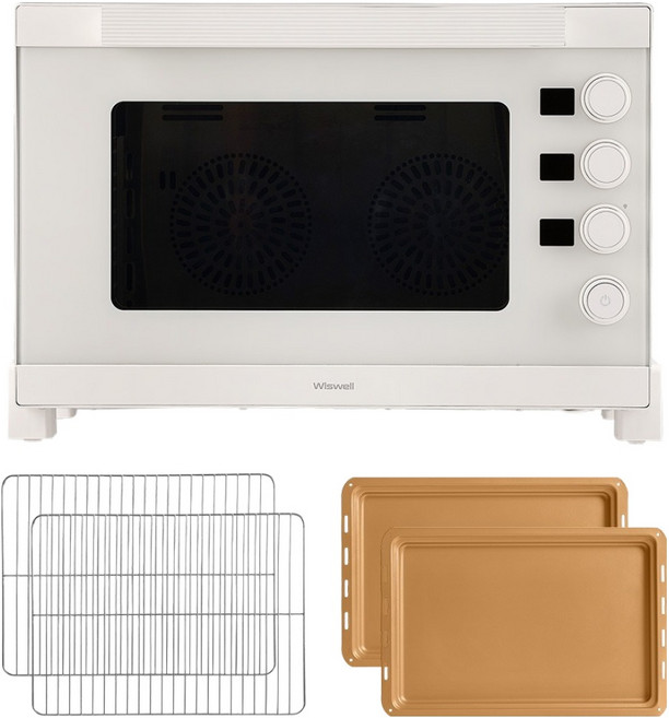 위즈웰 스텐 루미2 홈베이킹 컨벡션 가정용 제과 제빵 최대 250도 전기오븐 70L 방문설치, GL-80S