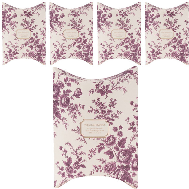 munid 玫瑰圖案半月盒, 5個, 紅色