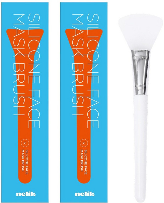 넬릭 실리콘 팩 브러쉬, 2개, 화이트